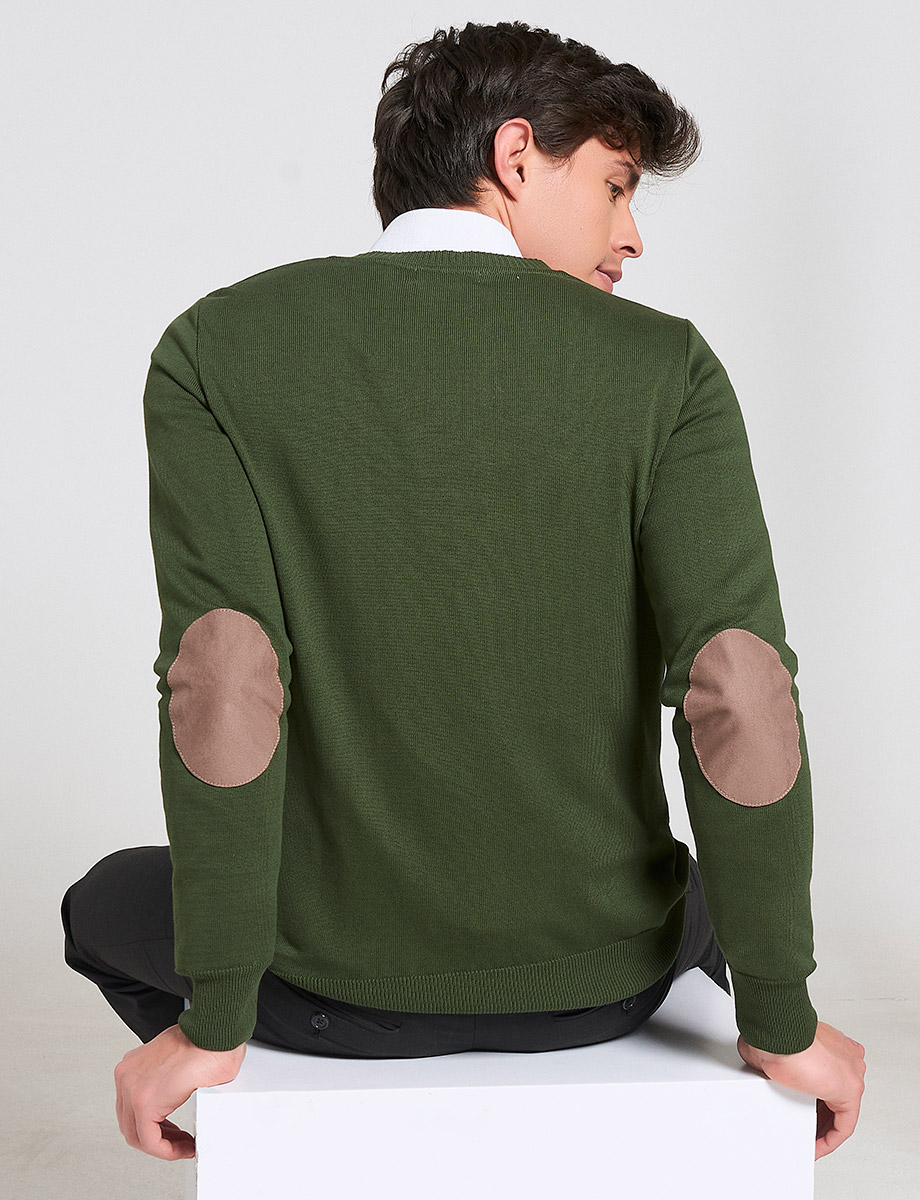 Sweater Unicolor con Coderas