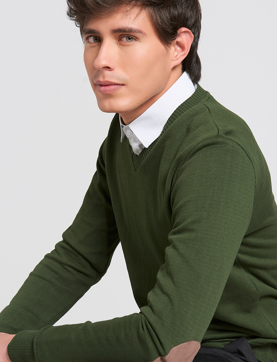 Sweater Unicolor con Coderas