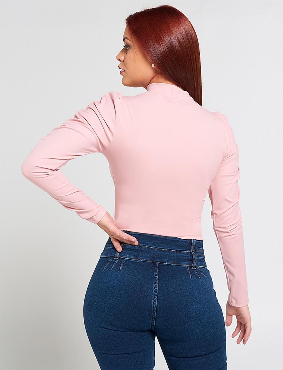 Body Rosado Manga Larga