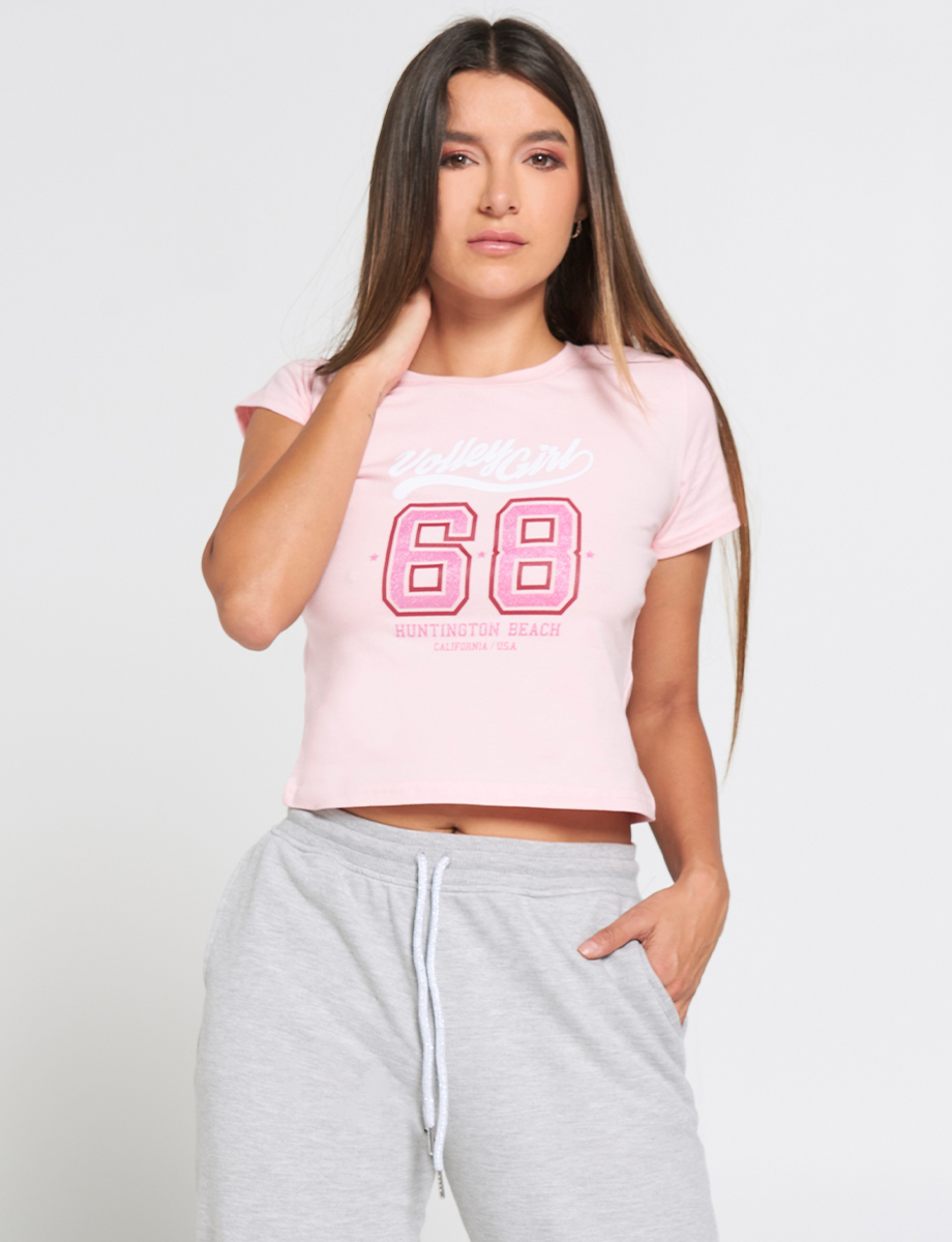 Camiseta Corta Volley Girl Rosa