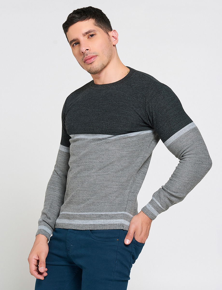 Sweater Combinado Bloques de Color