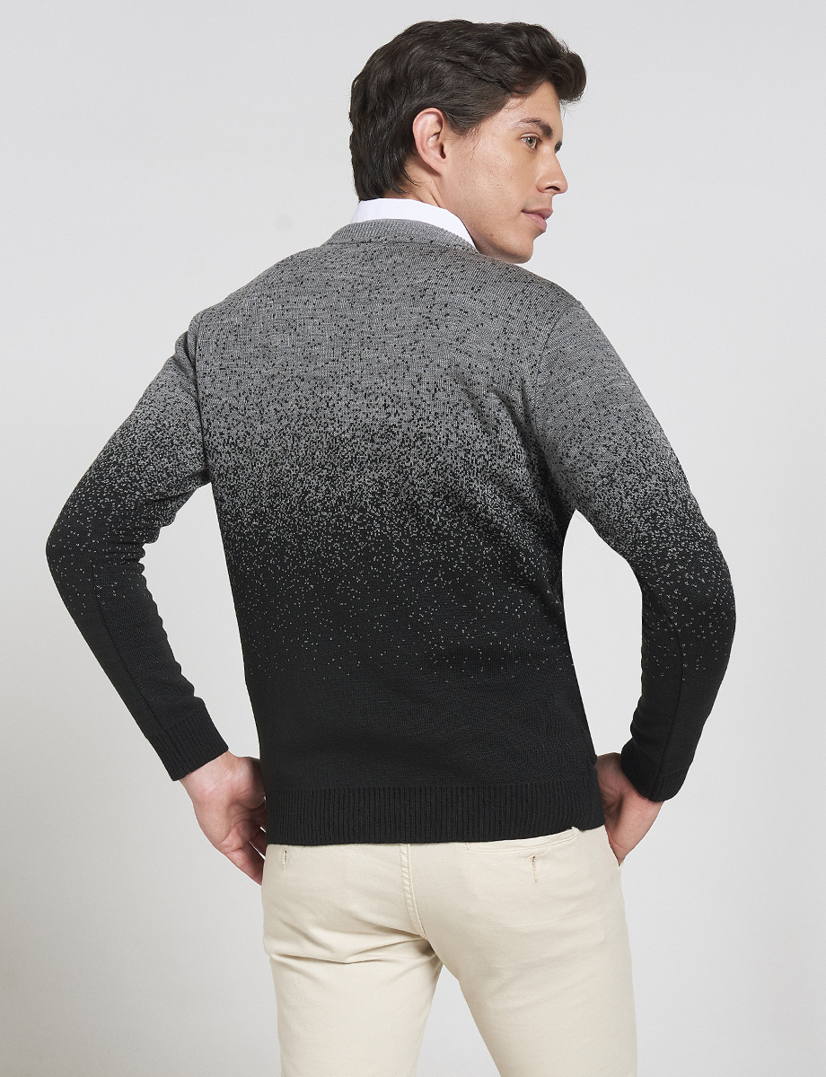 Sweater con Degradado Negro/Gris