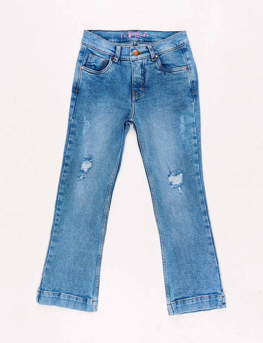 Jeans Bota Culotte con Rotos