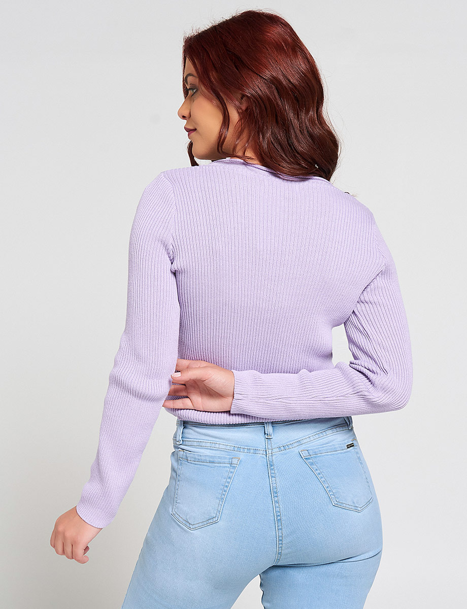 Sweater Corto Cuello en V