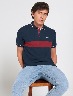 Polo Bloques de color Vino/Azul