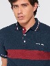 Polo Bloques de color Vino/Azul