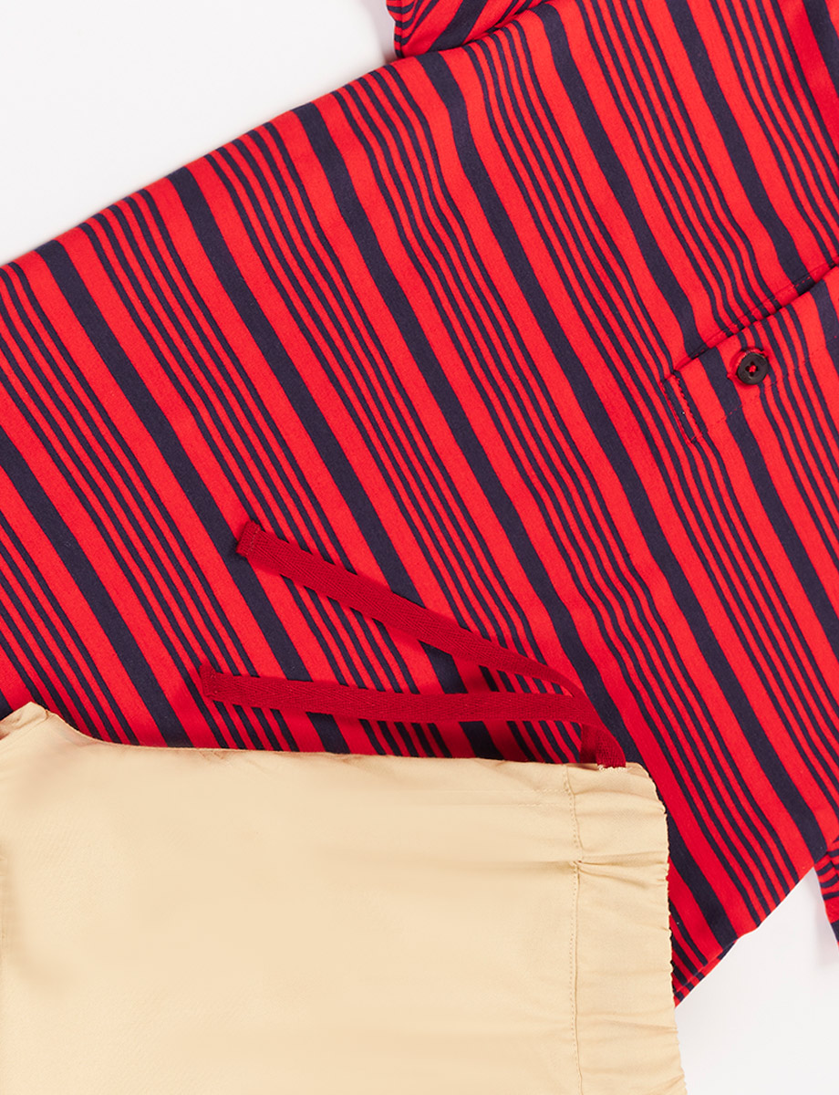 Conjunto Calentador + Polo a Rayas