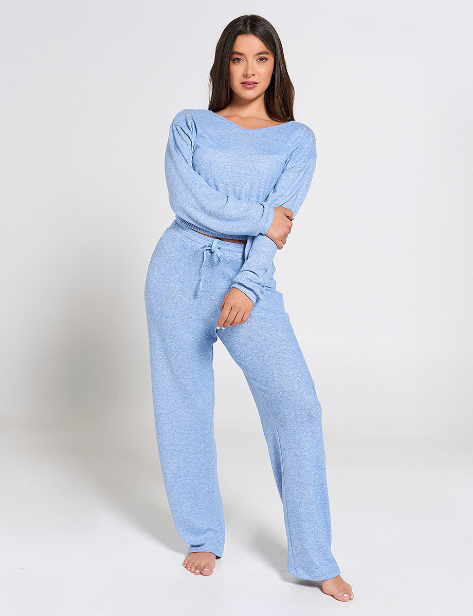 Pijama Buzo + Pantalón Azul claro