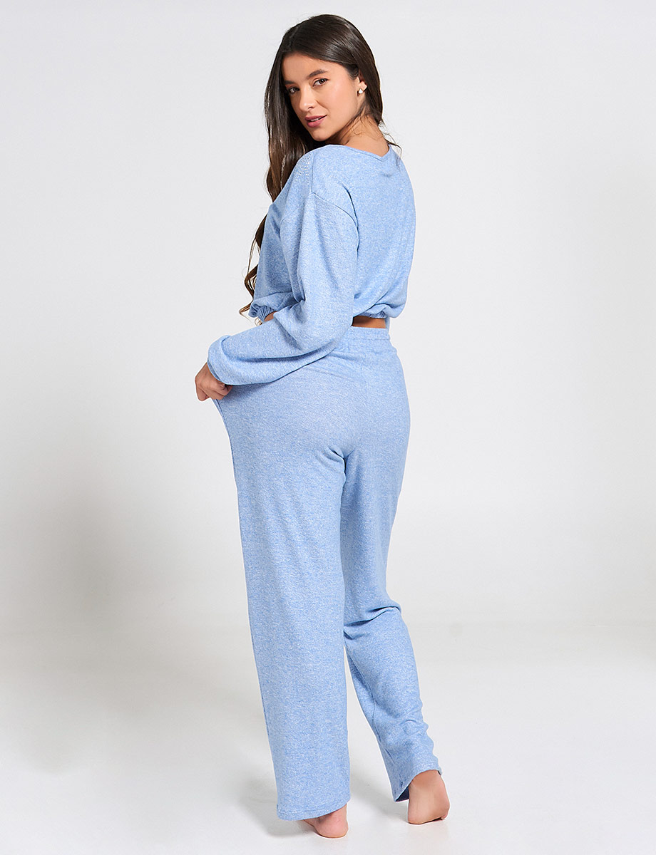 Pijama Buzo + Pantalón Azul claro