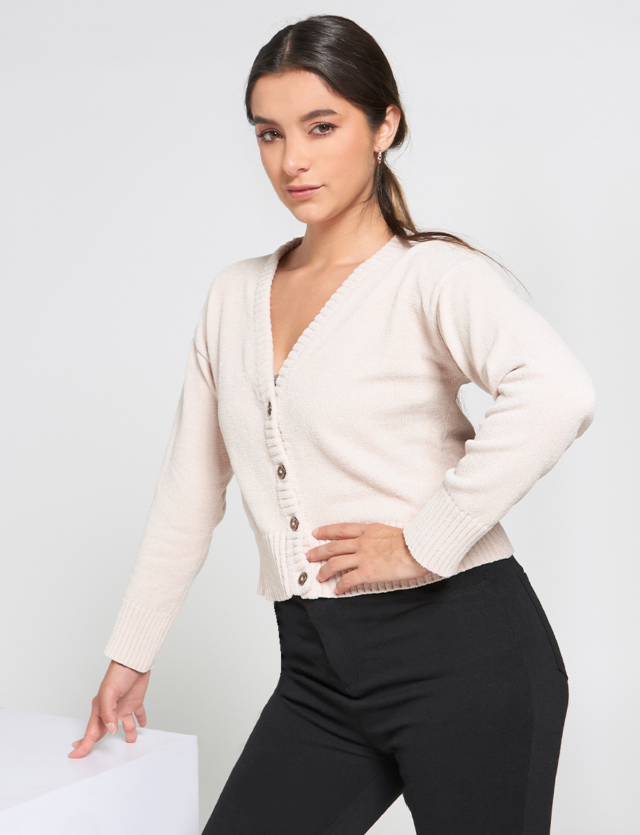 Sweater Abierto Unicolor