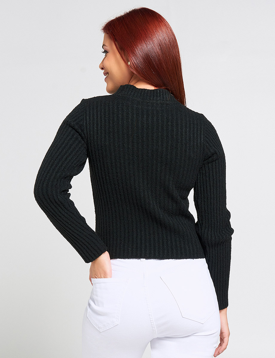 Sweater con Abertura Negro