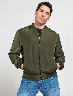 Chompa Bomber con Cierre Verde Militar