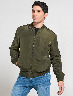 Chompa Bomber con Cierre Verde Militar