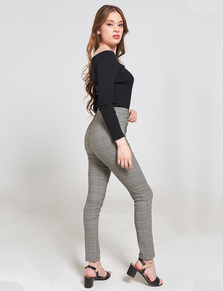 Legging a Cuadros Cintura Alta