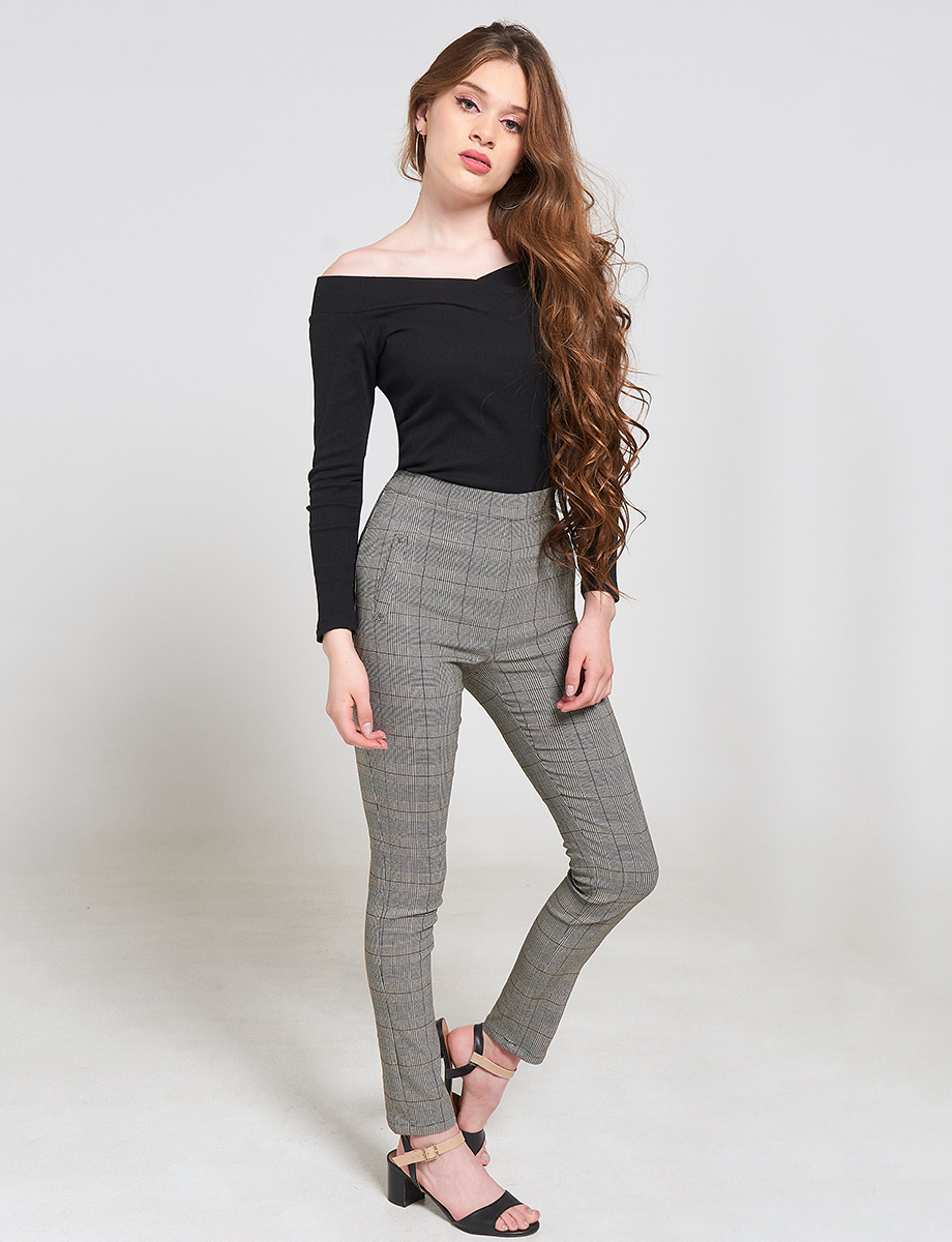 Legging a Cuadros Cintura Alta