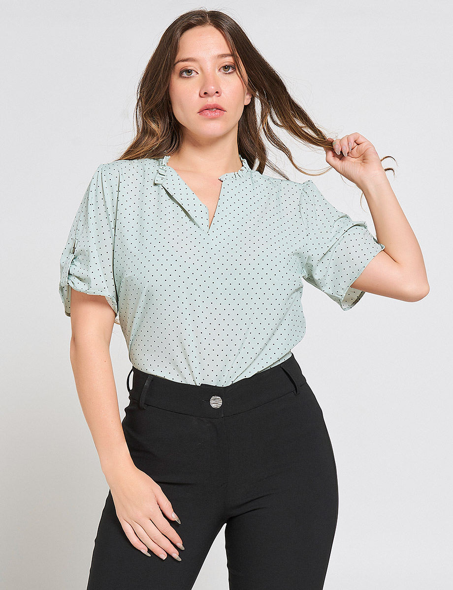 Blusa de Puntos Verde