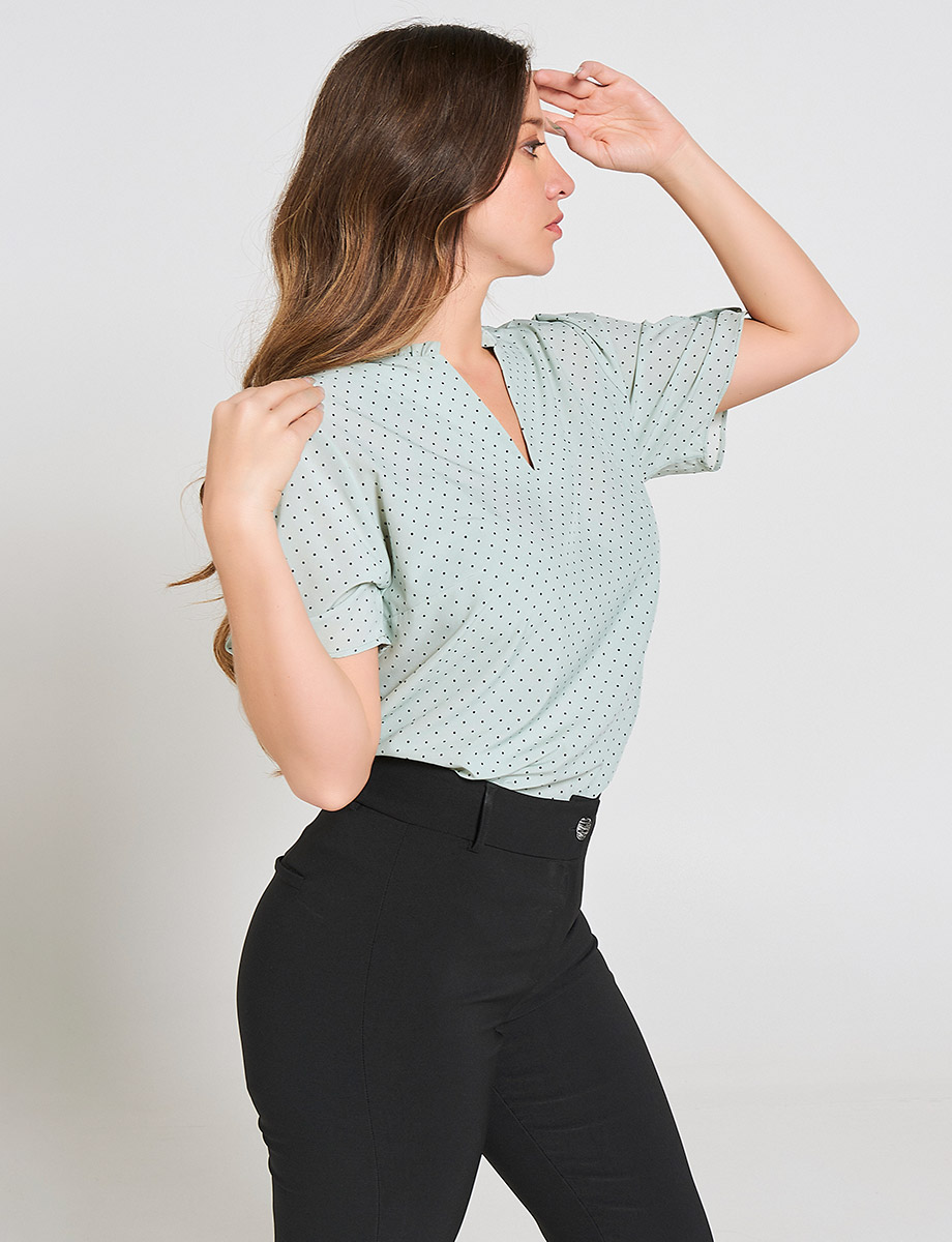Blusa de Puntos Verde