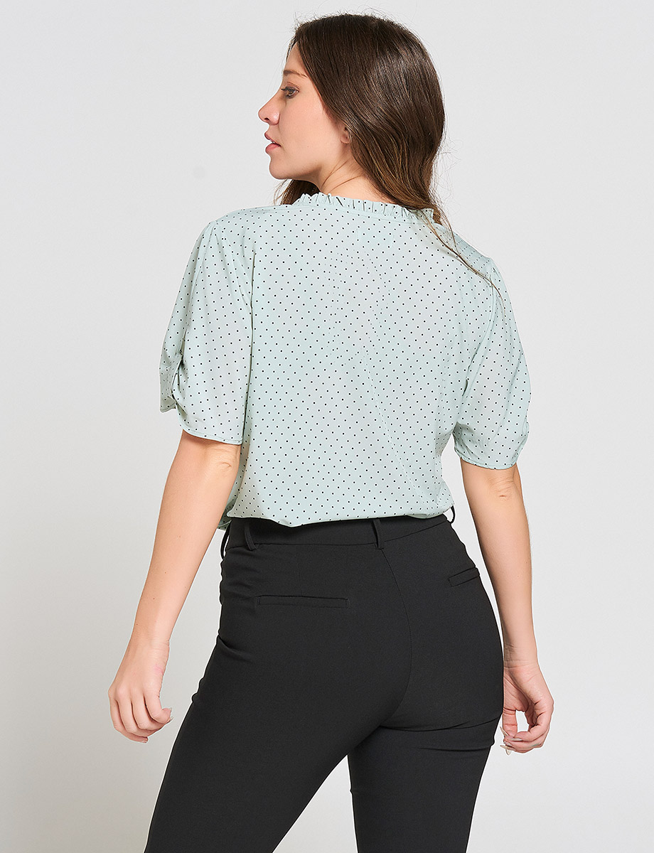 Blusa de Puntos Verde