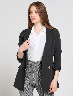 Blazer Largo con Botones Negro