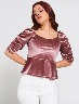 Blusa Peplum Terciopelo Unicolor