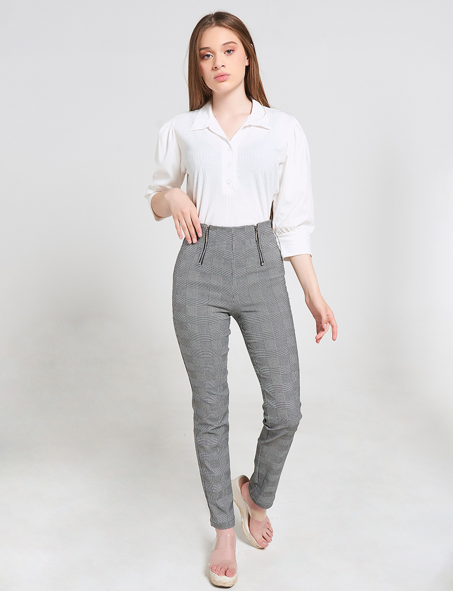 Pantalón a Cuadros con Cierres