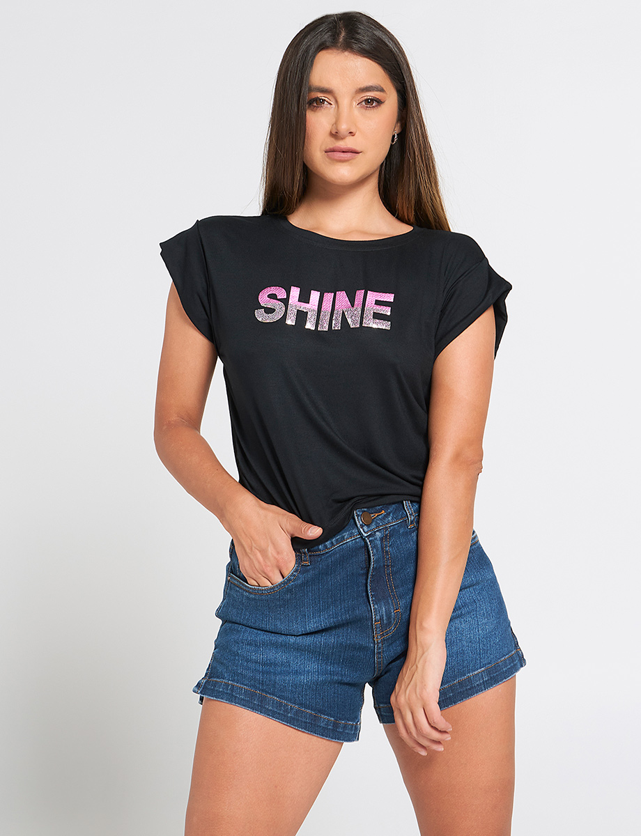 Camiseta Shine Negra