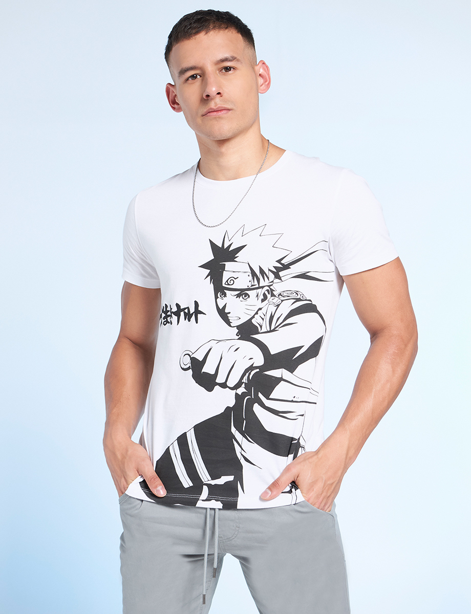 Camiseta Estampada Naruto Blanca