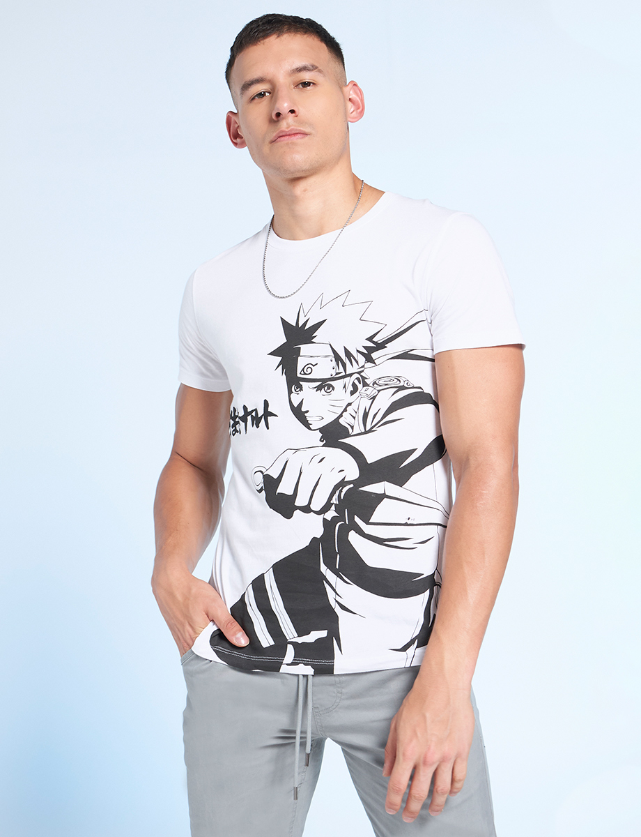 Camiseta Estampada Naruto Blanca