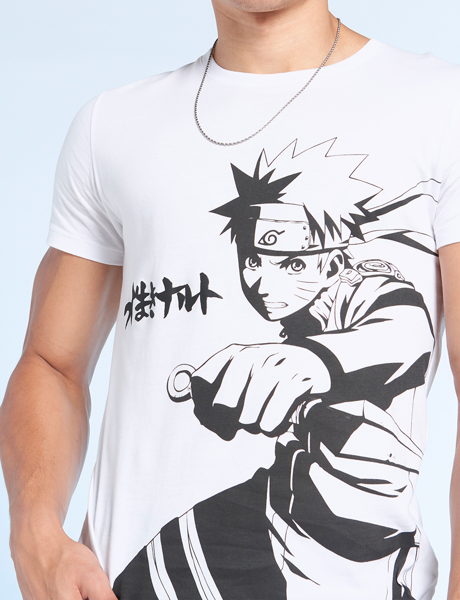 Camiseta Estampada Naruto Blanca