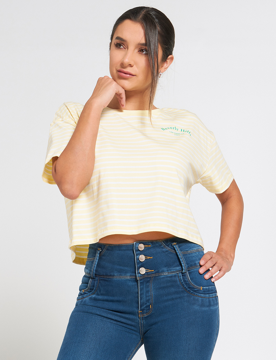 Camiseta a Rayas Beverly Hills