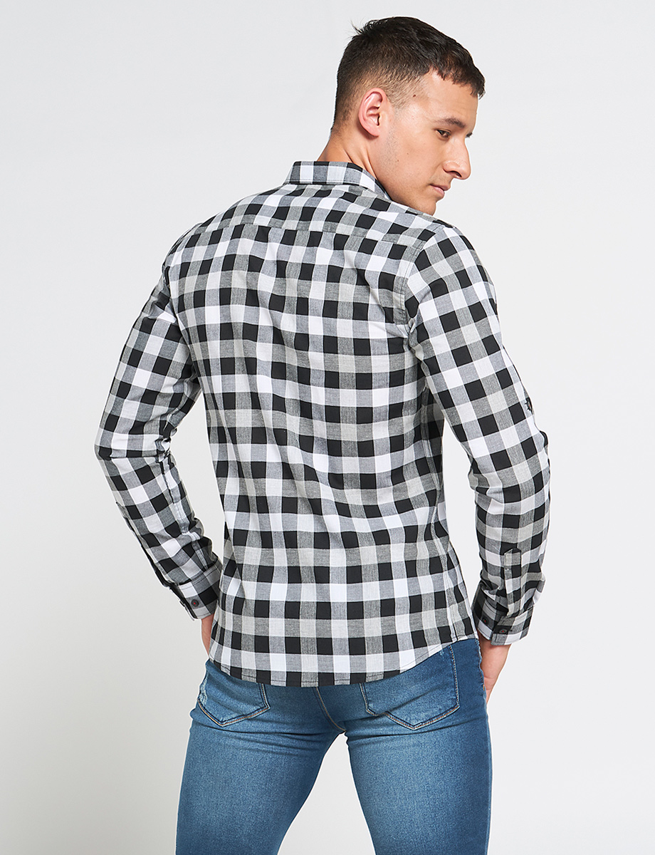 Camisa Cuadros Blanco-Negro