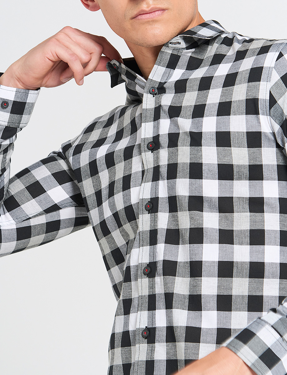 Camisa Cuadros Blanco-Negro
