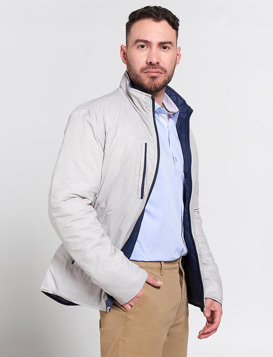Chaqueta Reversible Cuello Alto