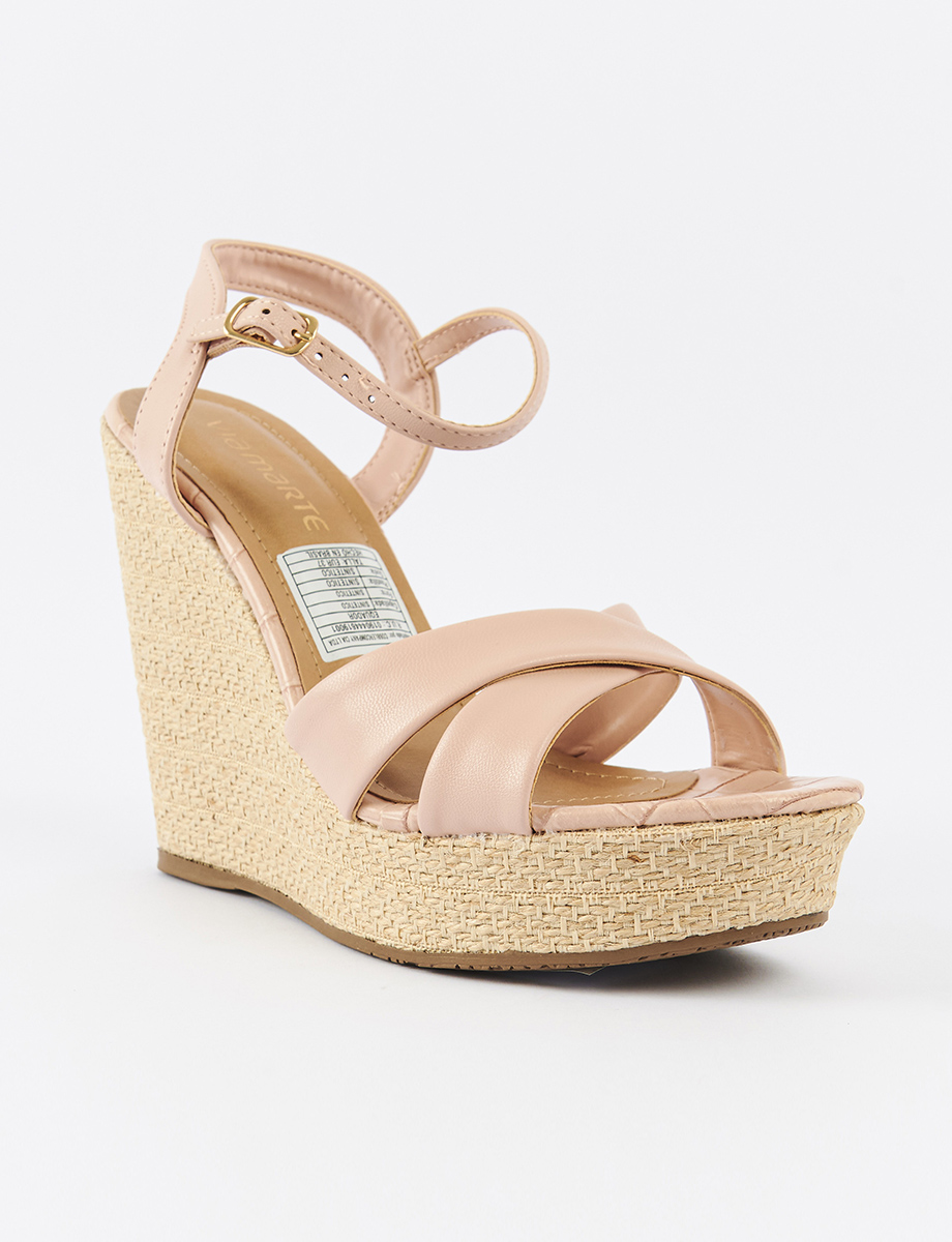 Sandalia Taco Magnolia Nude | Via Marte