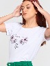 Camiseta Estampada Flores Blanca