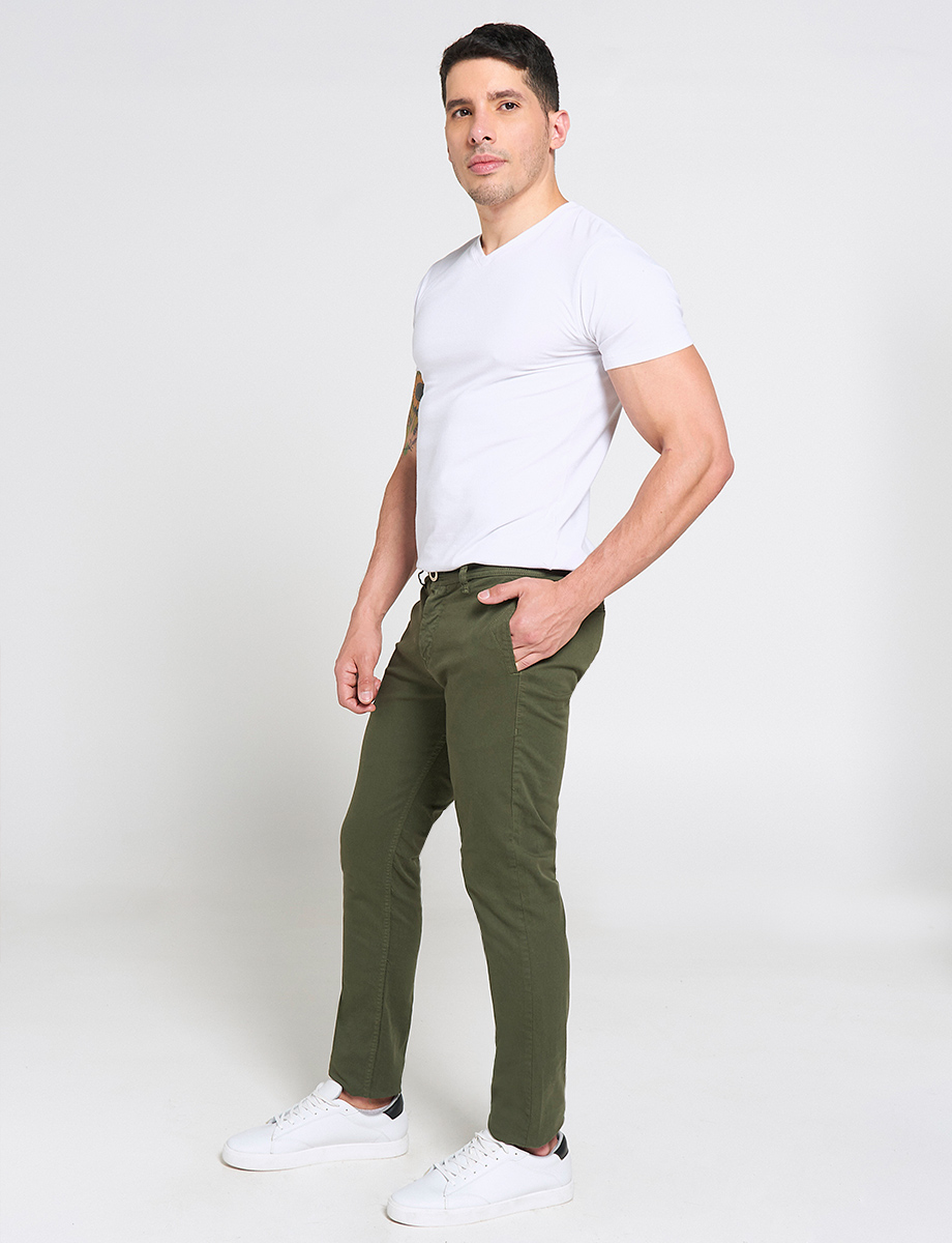 Pantalón Chino Gabardina Verde