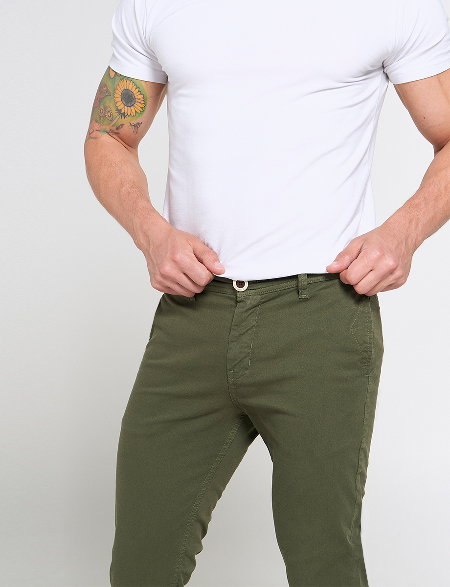 Pantalón Chino Gabardina Verde