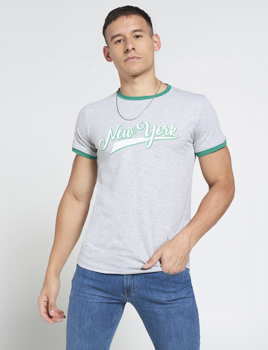 Camiseta New York Jaspeado claro