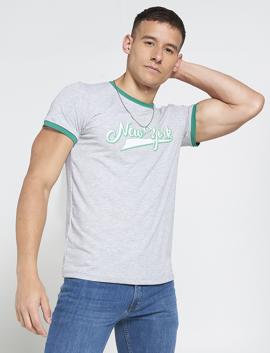 Camiseta New York Jaspeado claro