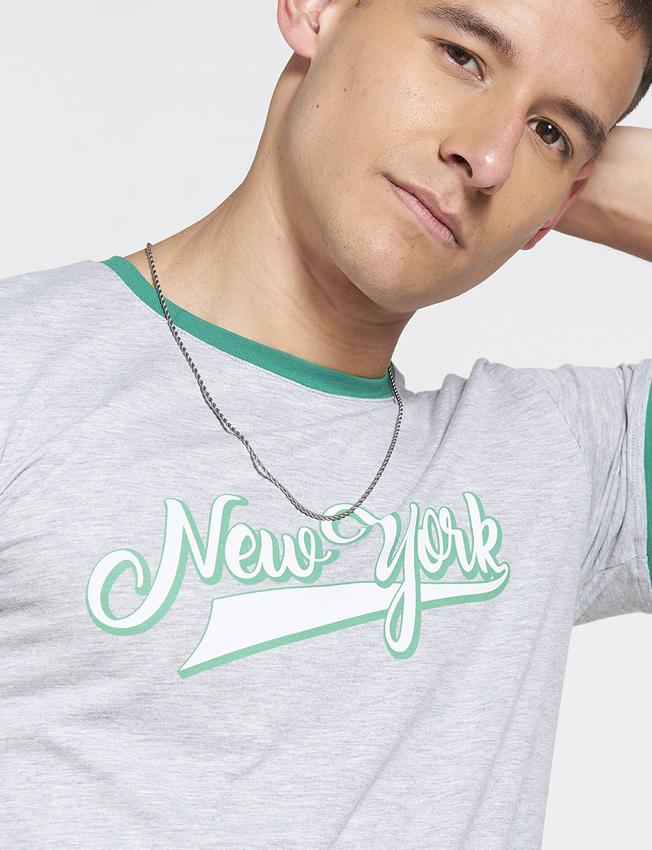 Camiseta New York Jaspeado claro