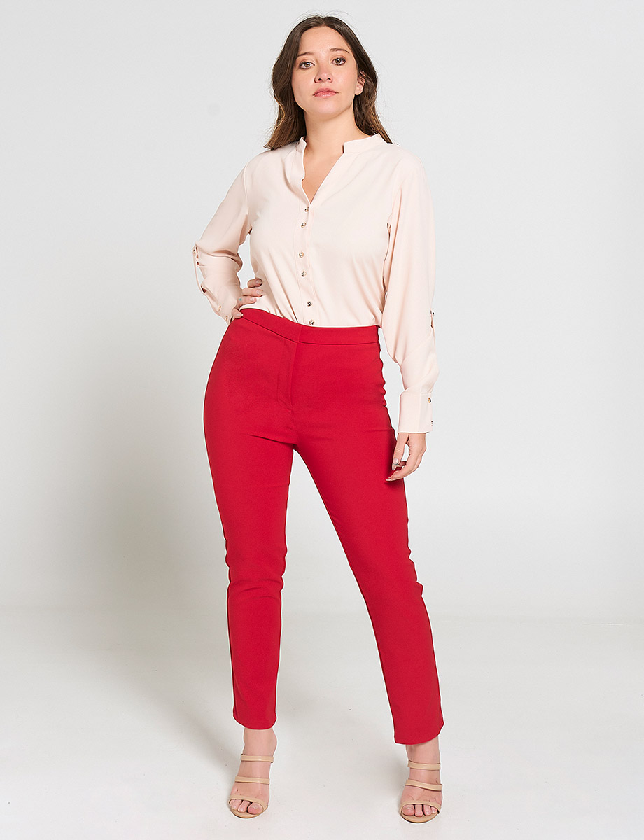 Pantalón Tiro alto Rojo