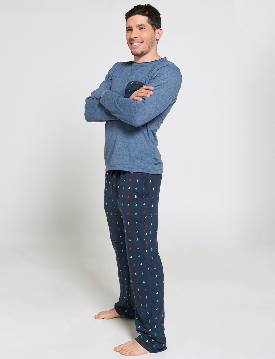 Pijama Buzo + Pantalón Azul