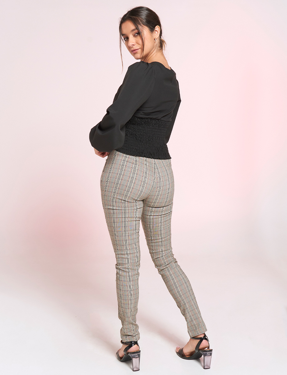 Leggings a Cuadros Tiro Alto