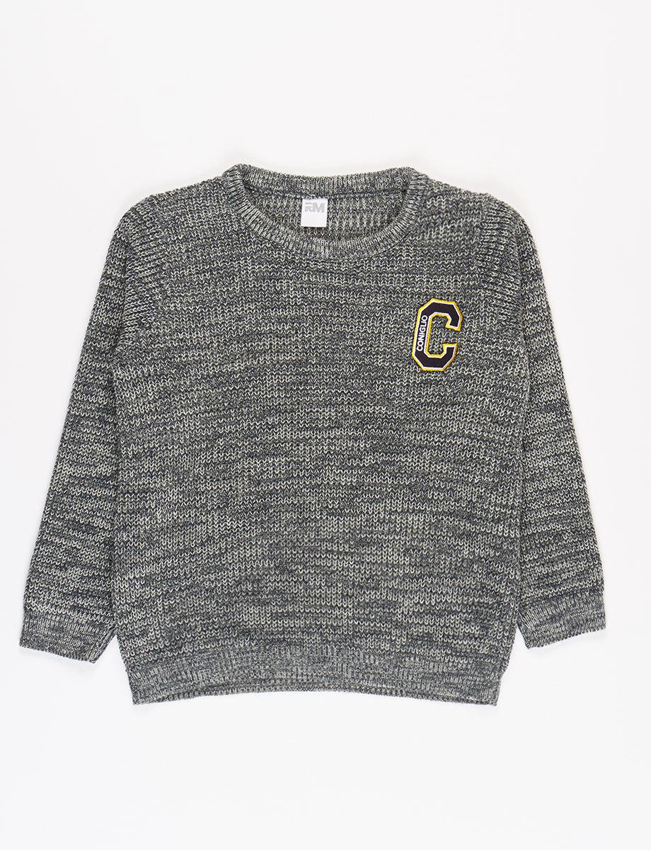 Sweater esc Tejido con Parche Bordado