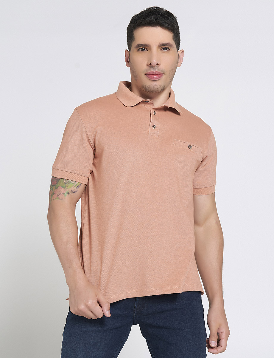 Polo Naranja con Bolsillo