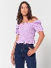 Blusa Off Shoulder Encarrujada Lila