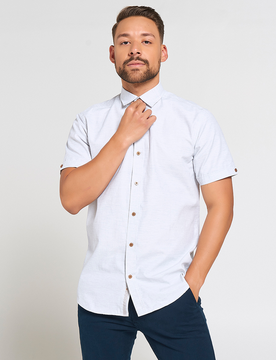 Camisa Jaspeado claro Manga Corta