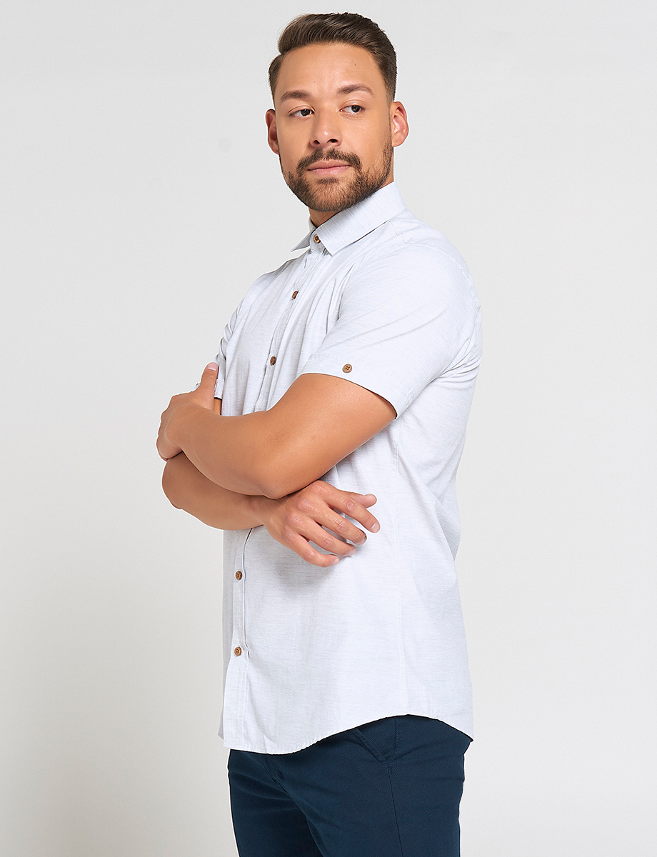 Camisa Jaspeado claro Manga Corta