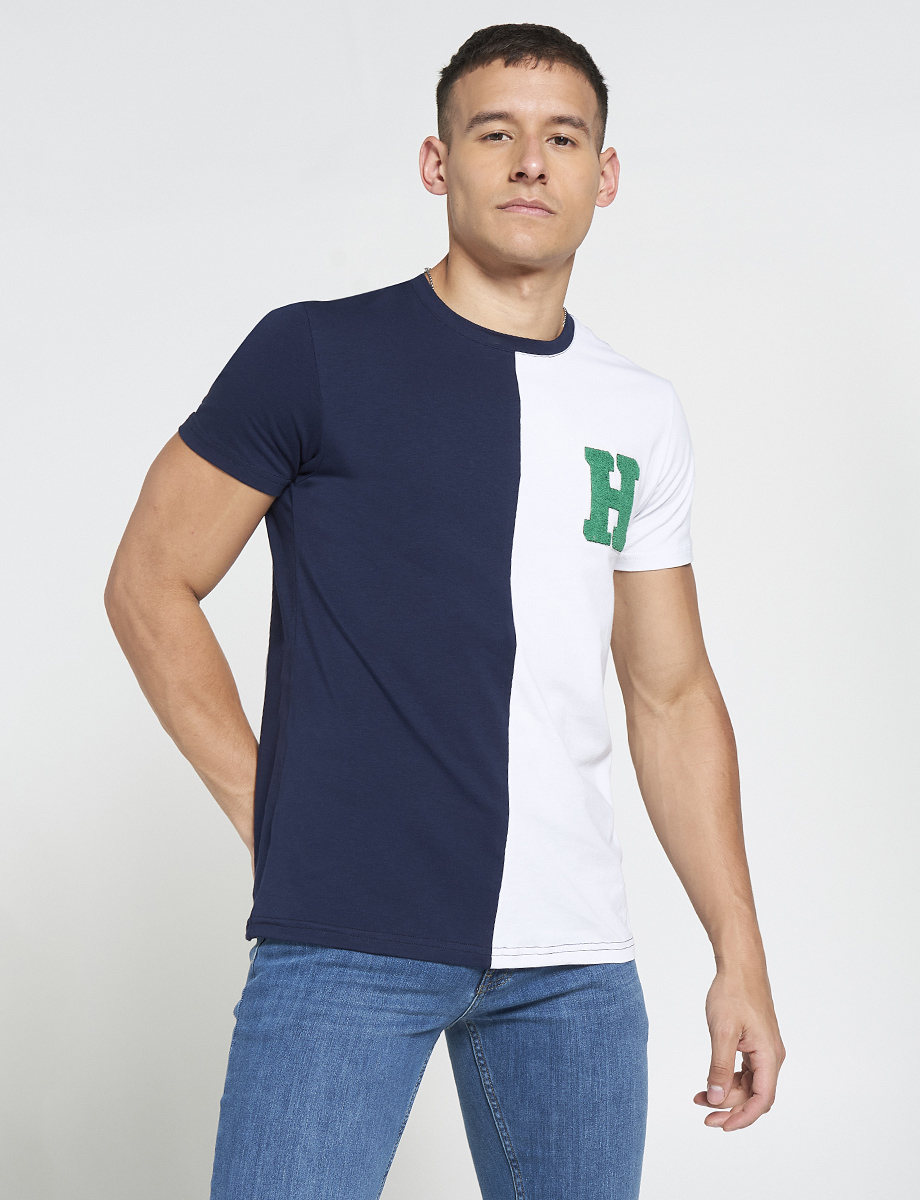 Camiseta Bicolor con Bordado