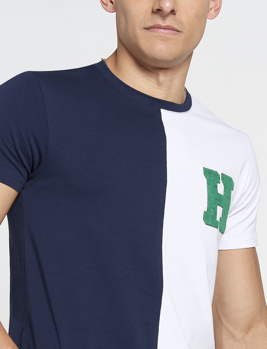 Camiseta Bicolor con Bordado